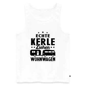 echte kerle ziehen wohnwagen - Männer Premium Bio Tank Top - Weiß - Vorne - Michal (187cm)