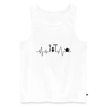 Gärtner Gartenfreunde Herzklopfende Garten - Männer Premium Bio Tank Top - Weiß - Vorne - AI Model Male 178 light (178cm)