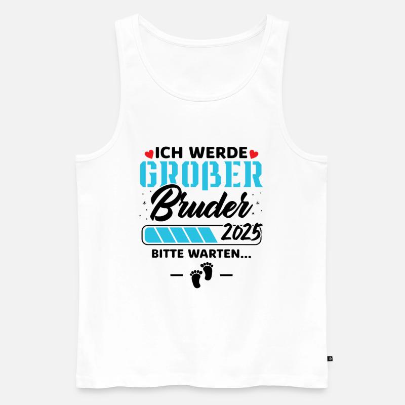 Ich werde Großer Bruder 2025 - Männer Premium Bio Tank Top - Weiß