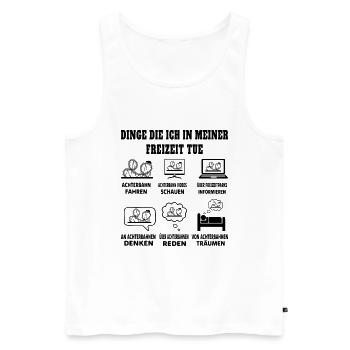 Dinge die ich in meiner Freizeit tue Achterbahn - Männer Premium Bio Tank Top - Weiß - Vorne - Michal (187cm)