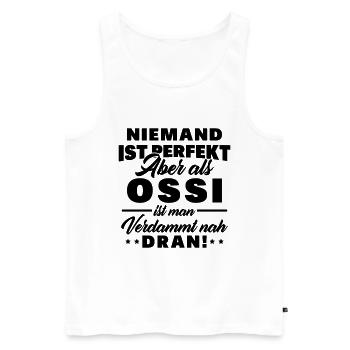 Ossi Ostdeutscher Ostdeutschland Spruch - Männer Premium Bio Tank Top - Weiß - Vorne - AI Model Male 178 light (178cm)