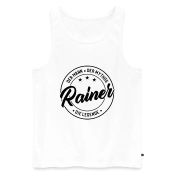 Rainer Vorname Name Geburtstag - Männer Premium Bio Tank Top - Weiß - Vorne - Michal (187cm)