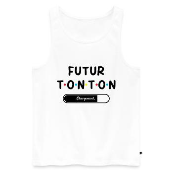 Homme Annonce Grossesse Tonton Futur Tonton - Débardeur bio Premium Homme - blanc - Devant - AI Model Male 178 light (178cm)