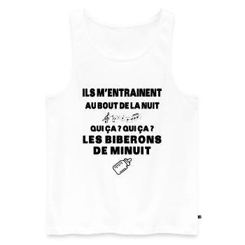 Biberons de Minuit Humour Naissance Humour Cadeau - Débardeur bio Premium Homme - blanc - Devant - Michal (187cm)