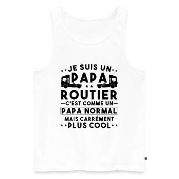 je suis un papa routier / humour papa routier - Débardeur bio Premium Homme - blanc - Devant - Michal (187cm)