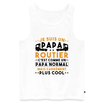 je suis un papa routier / humour papa routier - Débardeur bio Premium Homme - blanc - Devant - Michal (187cm)
