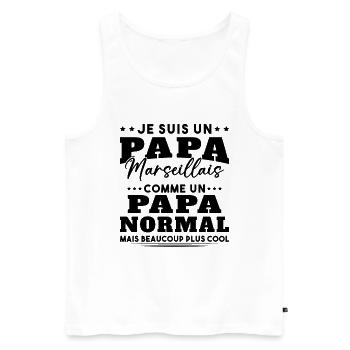 Papa Marseillais Humour Cadeau De Noël - Débardeur bio Premium Homme - blanc - Devant - AI Model Male 178 light (178cm)