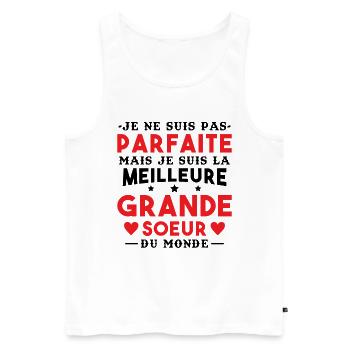Je suis la meilleure grande soeur du monde - Débardeur bio Premium Homme - blanc - Devant - Michal (187cm)