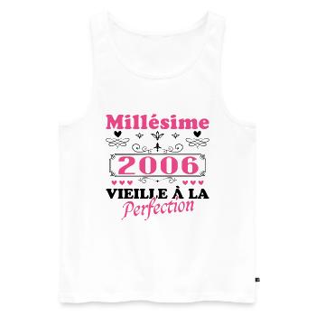 Vintage Woman 2006 Gift Anniversary Humor - Men's Premium Organic Tank Top - white - Front - Michal (187cm)