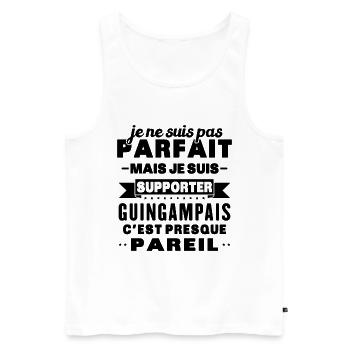Pas parfaite mais je suis supporter Guingampais - Débardeur bio Premium Homme - blanc - Devant - Michal (187cm)