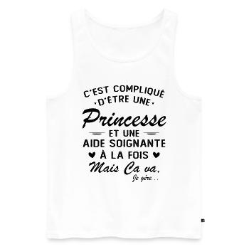 Prinzessin und Pflegerin - Männer Premium Bio Tank Top - Weiß - Vorne - Michal (187cm)