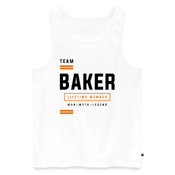 Team Baker Lifetime Member Funny Name Baker - Men's Premium Organic Tank Top - white - Front - Michal (187cm)