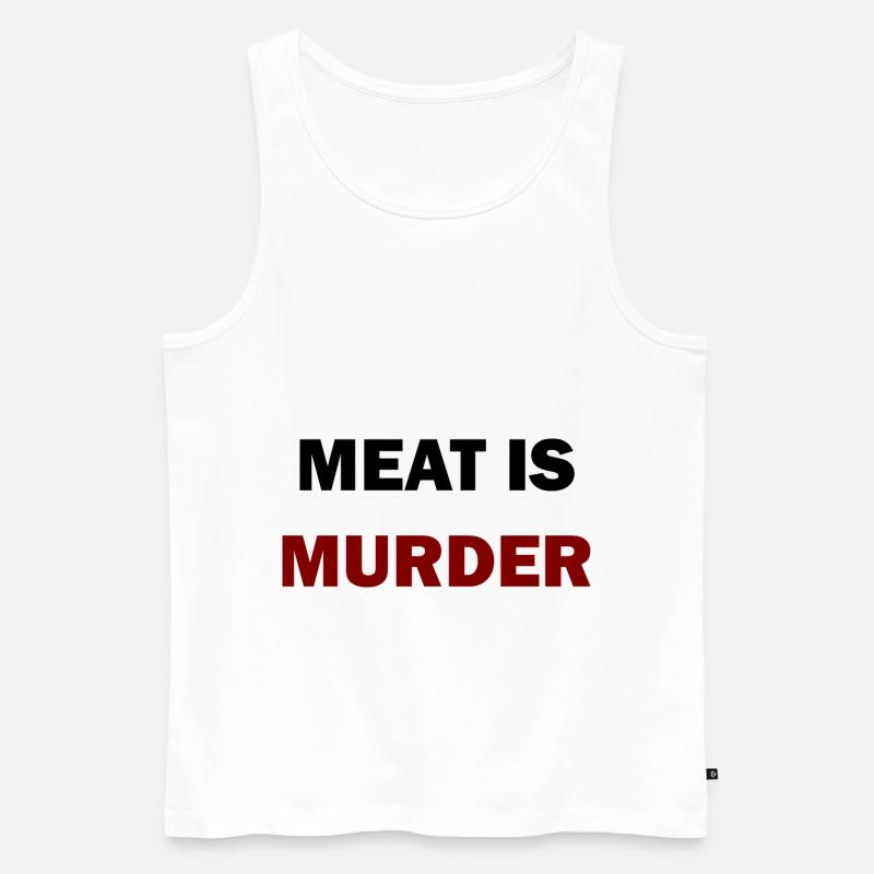 meat is murder - Männer Premium Bio Tank Top - Weiß