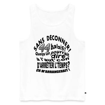 Tee shirt drole humour anniversaire 44 ans - Débardeur bio Premium Homme - blanc - Devant - Michal (187cm)
