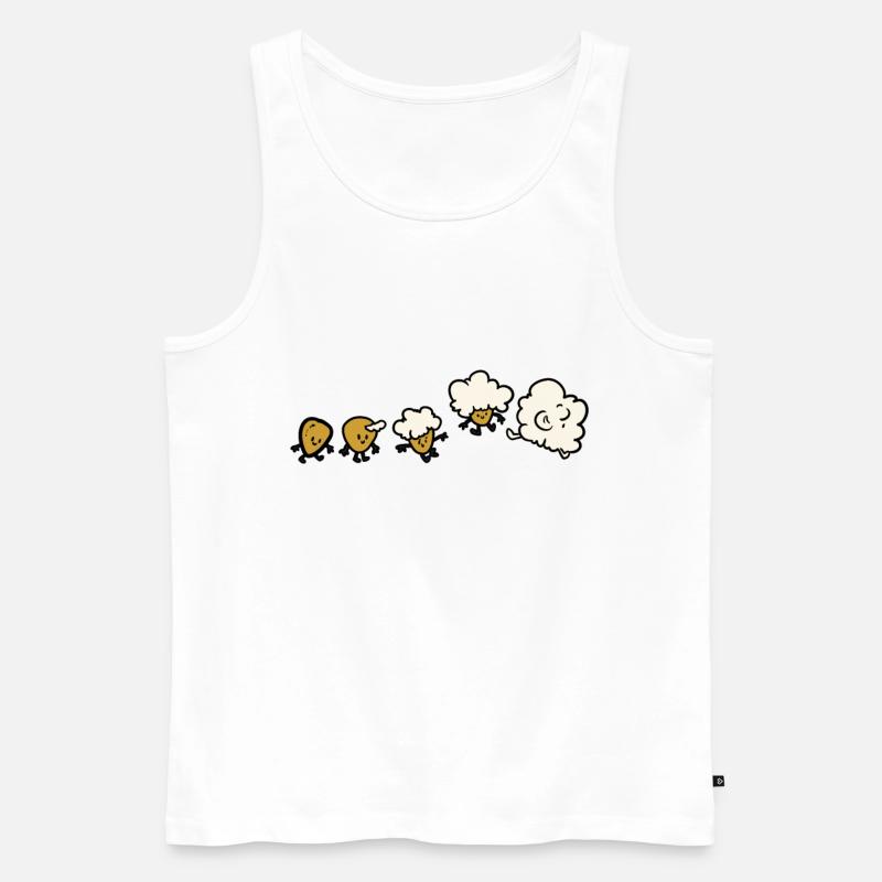 Popcorn Evolution - Männer Premium Bio Tank Top - Weiß