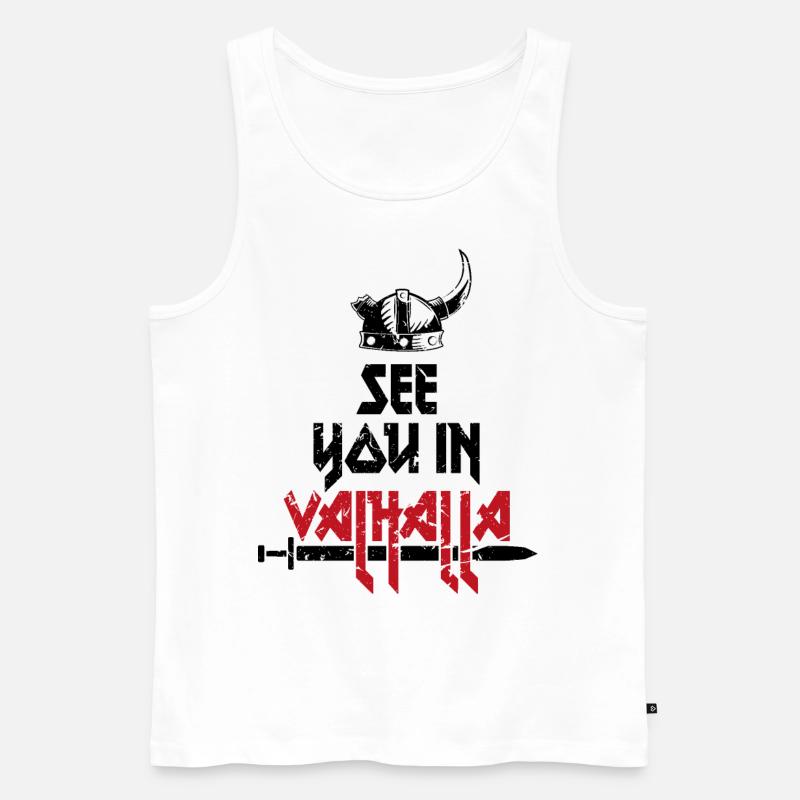 Valhalla Vikings Wikinger Assasin - Männer Premium Bio Tank Top - Weiß