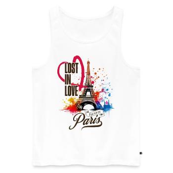 Paris Eiffelturm Frankreich Stadt Skyline Kunst - Männer Premium Bio Tank Top - Weiß - Vorne - Michal (187cm)