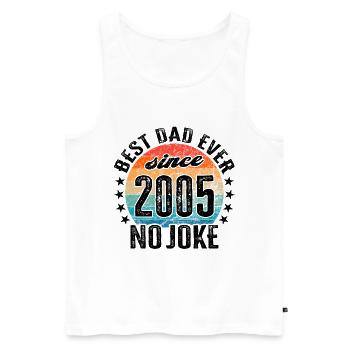 Meilleur papa du monde depuis 2005 No Joke - Débardeur bio Premium Homme - blanc - Devant - Michal (187cm)