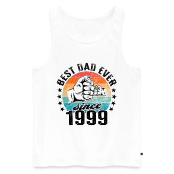 Bester Papa der Welt seit 1999 Vatertag - Männer Premium Bio Tank Top - Weiß - Vorne - Michal (187cm)