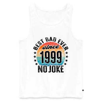 Bester Papa der Welt seit 1999 No Joke - Männer Premium Bio Tank Top - Weiß - Vorne - Michal (187cm)