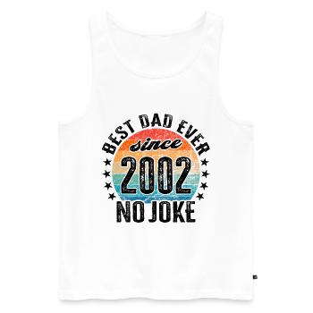 Bester Papa der Welt seit 2002 No Joke - Männer Premium Bio Tank Top - Weiß - Vorne - AI Model Male 178 light (178cm)