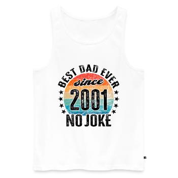 Meilleur papa du monde depuis 2001 No Joke - Débardeur bio Premium Homme - blanc - Devant - AI Model Male 178 light (178cm)