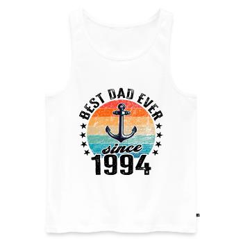 Bester Papa der Welt seit 1994 Anker - Männer Premium Bio Tank Top - Weiß - Vorne - AI Model Male 178 light (178cm)
