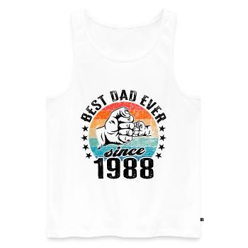 Bester Papa der Welt seit 1988 Vatertag - Männer Premium Bio Tank Top - Weiß - Vorne - AI Model Male 178 light (178cm)