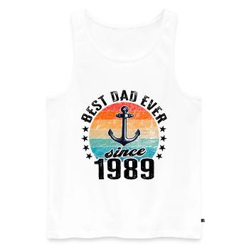 Bester Papa der Welt seit 1989 Vatertag - Männer Premium Bio Tank Top - Weiß - Vorne - AI Model Male 178 light (178cm)