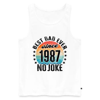 Bester Papa der Welt seit 1987 Vatertag - Männer Premium Bio Tank Top - Weiß - Vorne - Michal (187cm)