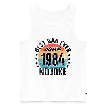 Meilleur papa du monde depuis 1984 Fête des Pères - Débardeur bio Premium Homme - blanc - Devant - Michal (187cm)