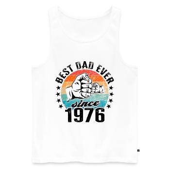 Best dad in the world since 1976 Father's Day - Men's Premium Organic Tank Top - white - Front - AI Model Male 178 light (178cm)