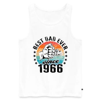 Meilleur papa du monde depuis 1966 Fête des pères - Débardeur bio Premium Homme - blanc - Devant - AI Model Male 178 light (178cm)
