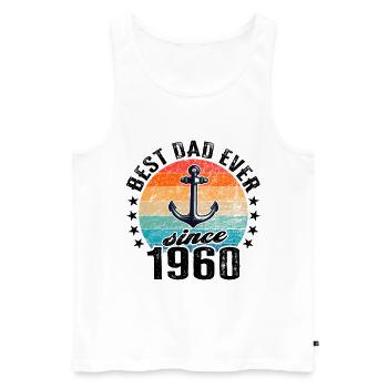 Bester Papa der Welt seit 1960 Vatertag - Männer Premium Bio Tank Top - Weiß - Vorne - Michal (187cm)