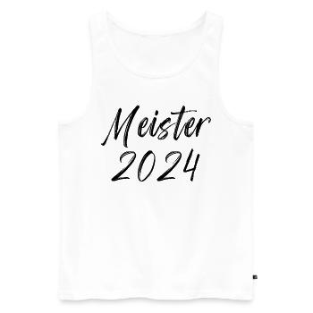 Meister 2024 Aufstiegstrikot Aufstieg 24 - Männer Premium Bio Tank Top - Weiß - Vorne - Michal (187cm)