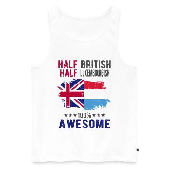 Moitié britannique moitié luxembourgeois - Débardeur bio Premium Homme - blanc - Devant - Michal (187cm)