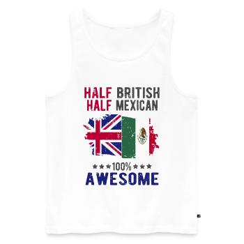 Half British Half Mexican - Men's Premium Organic Tank Top - white - Front - AI Model Male 178 light (178cm)