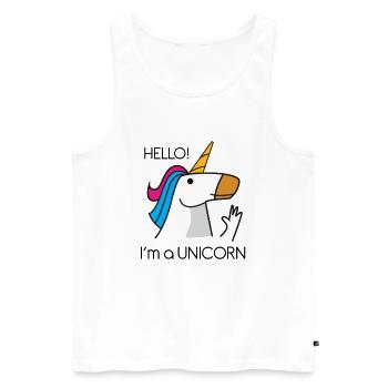 Unicorn hello unicorn Hello - Men's Premium Organic Tank Top - white - Front - AI Model Male 178 light (178cm)
