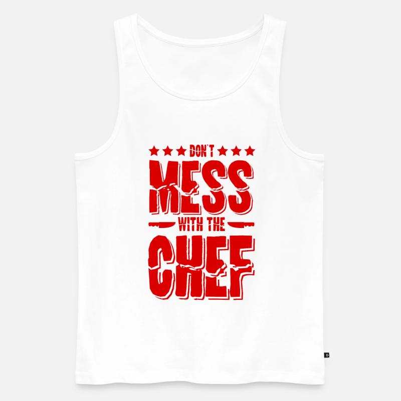 Chef Kochen Chefkoch Spruch - Männer Premium Bio Tank Top - Weiß