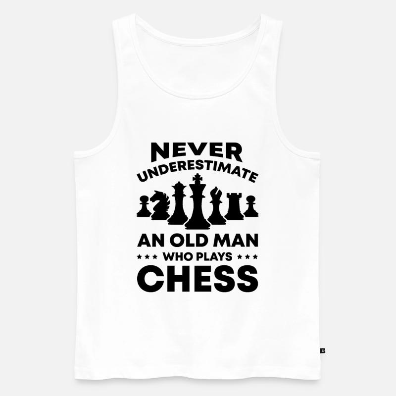 alter mann schach - Männer Premium Bio Tank Top - Weiß