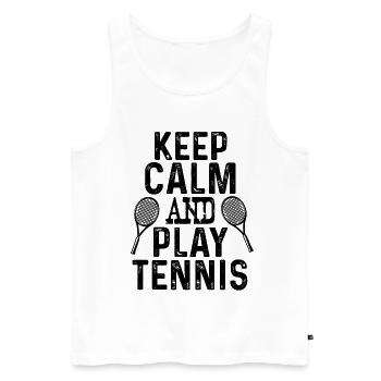 keep calm tennis - Débardeur bio Premium Homme - blanc - Devant - Michal (187cm)