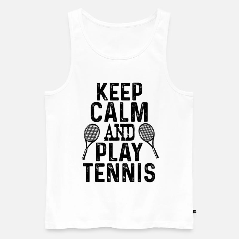 keep calm tennis - Männer Premium Bio Tank Top - Weiß