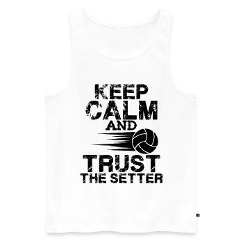 keep calm volleyball - Débardeur bio Premium Homme - blanc - Devant - Michal (187cm)