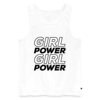 frauenpower powerfrau - Männer Premium Bio Tank Top - Weiß - Vorne - Michal (187cm)