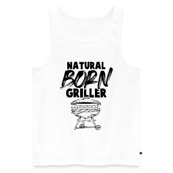 born griller grill - Men's Premium Organic Tank Top - white - Front - AI Model Male 178 light (178cm)