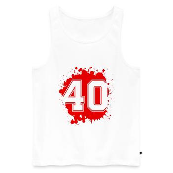 40 nombre de taches - Débardeur bio Premium Homme - blanc - Devant - Michal (187cm)