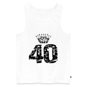 40 couronnes nombre - Débardeur bio Premium Homme - blanc - Devant - Michal (187cm)