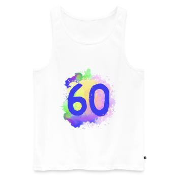 60 Nombre d’objets blob - Débardeur bio Premium Homme - blanc - Devant - Michal (187cm)