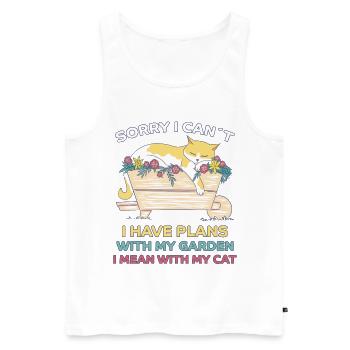 Cats Garden Flowers Funny Saying Cat Gift - Men's Premium Organic Tank Top - white - Front - Michal (187cm)
