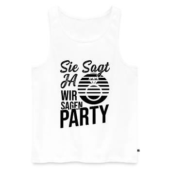 Sie Sagt Ja - Männer Premium Bio Tank Top - Weiß - Vorne - AI Model Male 178 light (178cm)